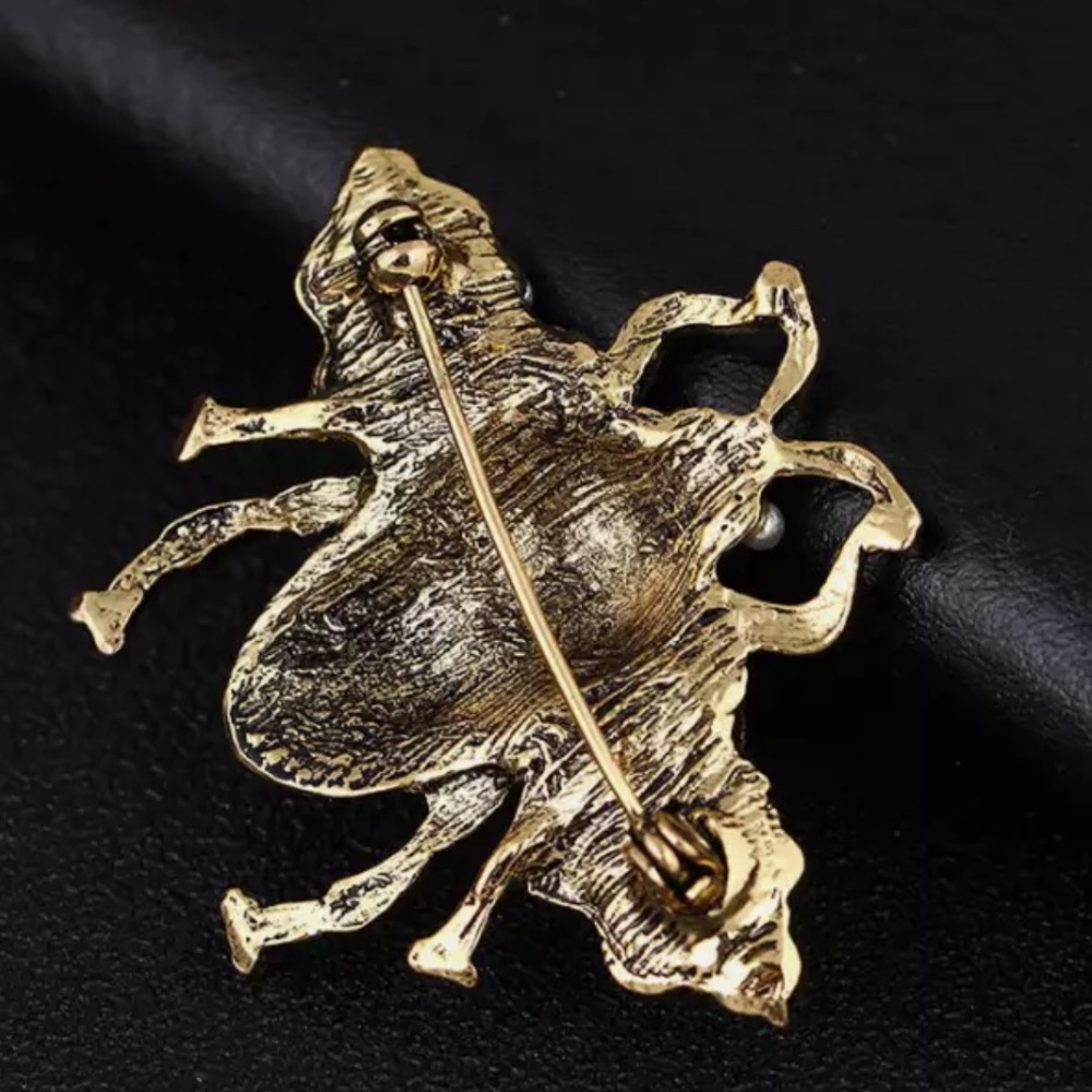 🎉New Fashion Pearl Bee Gold Bronze Color Brooch Pin - Picture 11 of 11